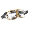 Compact Motorcycle Goggles - Tan Leather