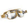 Compact Motorcycle Goggles - Tan Leather