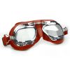 Mark 410 Motorcycle Curved Goggles - Red Leather
