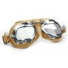 Mark 410 Motorcycle Curved Goggles - Tan Premium Leather