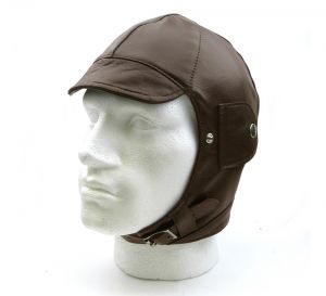 Brooklands Leather Motor Racing Helmet - Brown Leather