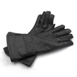 Brooklands Racing Long Cuff Gloves - Black Leather