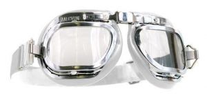 Mark 46 Motorcycle Goggles - White Premium Leather