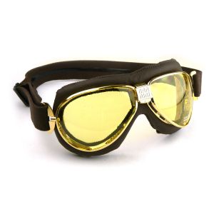 Nannini TT Gold Motorcycle Brown Goggles
