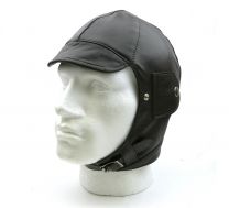 Brooklands Leather Motor Racing Helmet - Black Leather