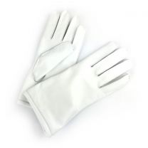 Brooklands Race Track Gloves in White Leather