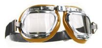 Halcyon Mark 46 Tan Leather Motorcycle and Aviator Goggles