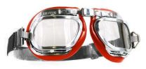 Halcyon Mark 46 Red Leather Motorcycle and Aviator Goggles