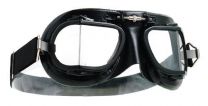 Halcyon Mark 49 Black Leather Motorcycle and Aviator Racing Goggles