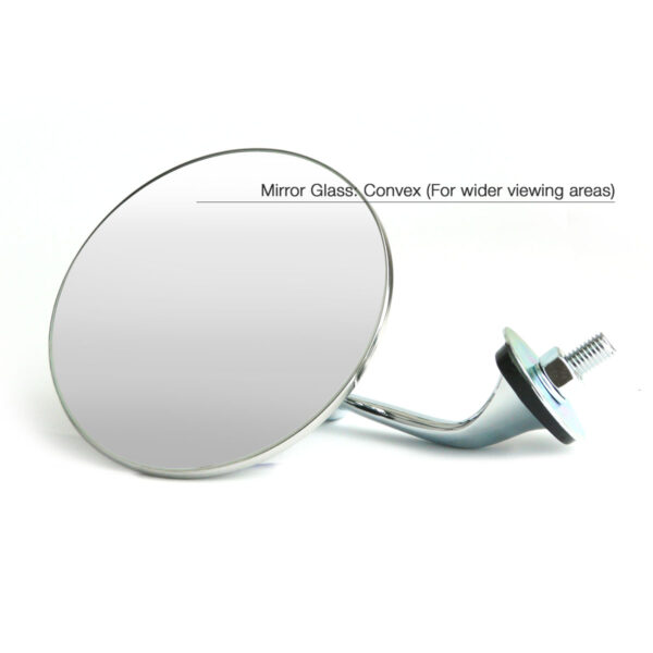 Classic Car Mirror with Convex Glass: For Wider Viewing Areas