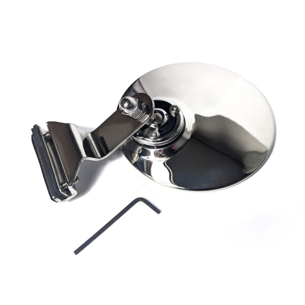 Omnico 950 Clamp-on 105mm Round Polished Stainless Steel Mirror-1110