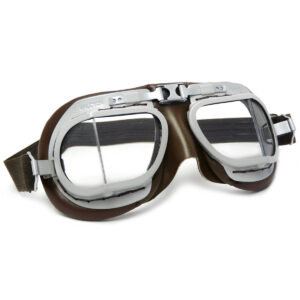 Halcyon Mark 8 Service Brown Motorcycle and Aviator Goggles