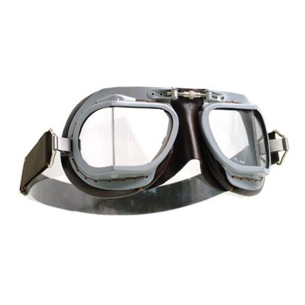 Halcyon Mark 9 Superjet Brown Motorcycle and Aviator Goggles