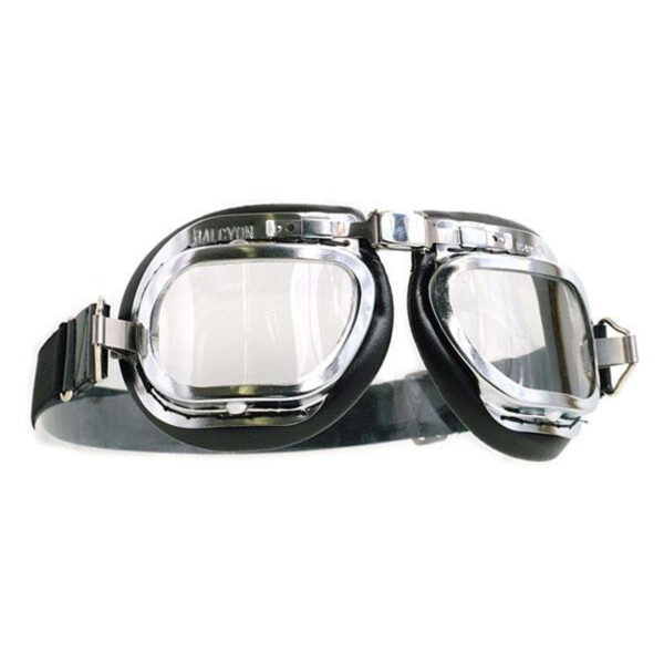 Mark 46 Aviation/ Motorcycle Black Goggles For Open Faced Helmets