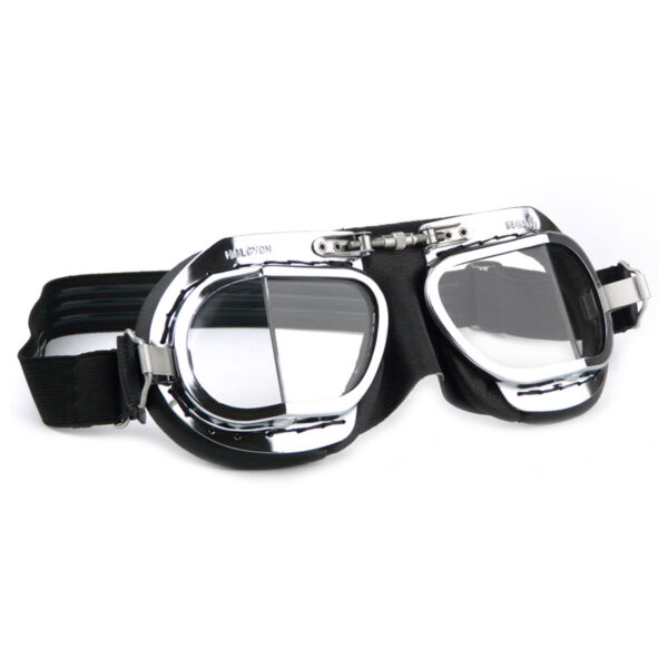 Halcyon Mark 9 Deluxe Black Motorcycle and Aviator Goggles