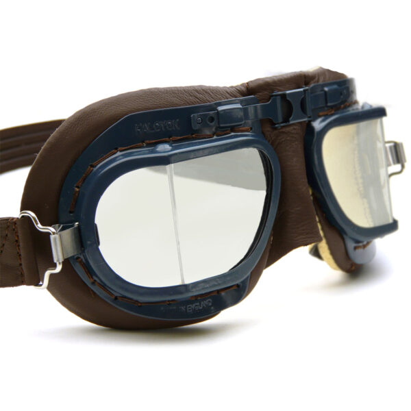 Halcyon Mark 8 RAF Battle of Britain Brown Aviator Goggles close up