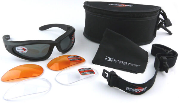 bobster Lowrider II motorcycle goggles and sunglasses full set