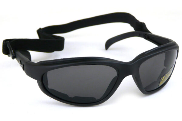 Chopper Slim-line Black Goggles - Smoked Lens