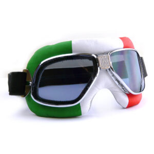 Nannini Cruiser Motorcycle Goggles with Italian Flag Design