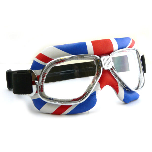 Nannini Cruiser Motorcycle Goggles with Union Jack Design