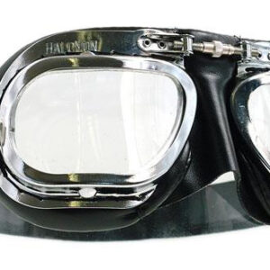 Halcyon Mark 10 Deluxe Black Motorcycle and Aviator Goggles