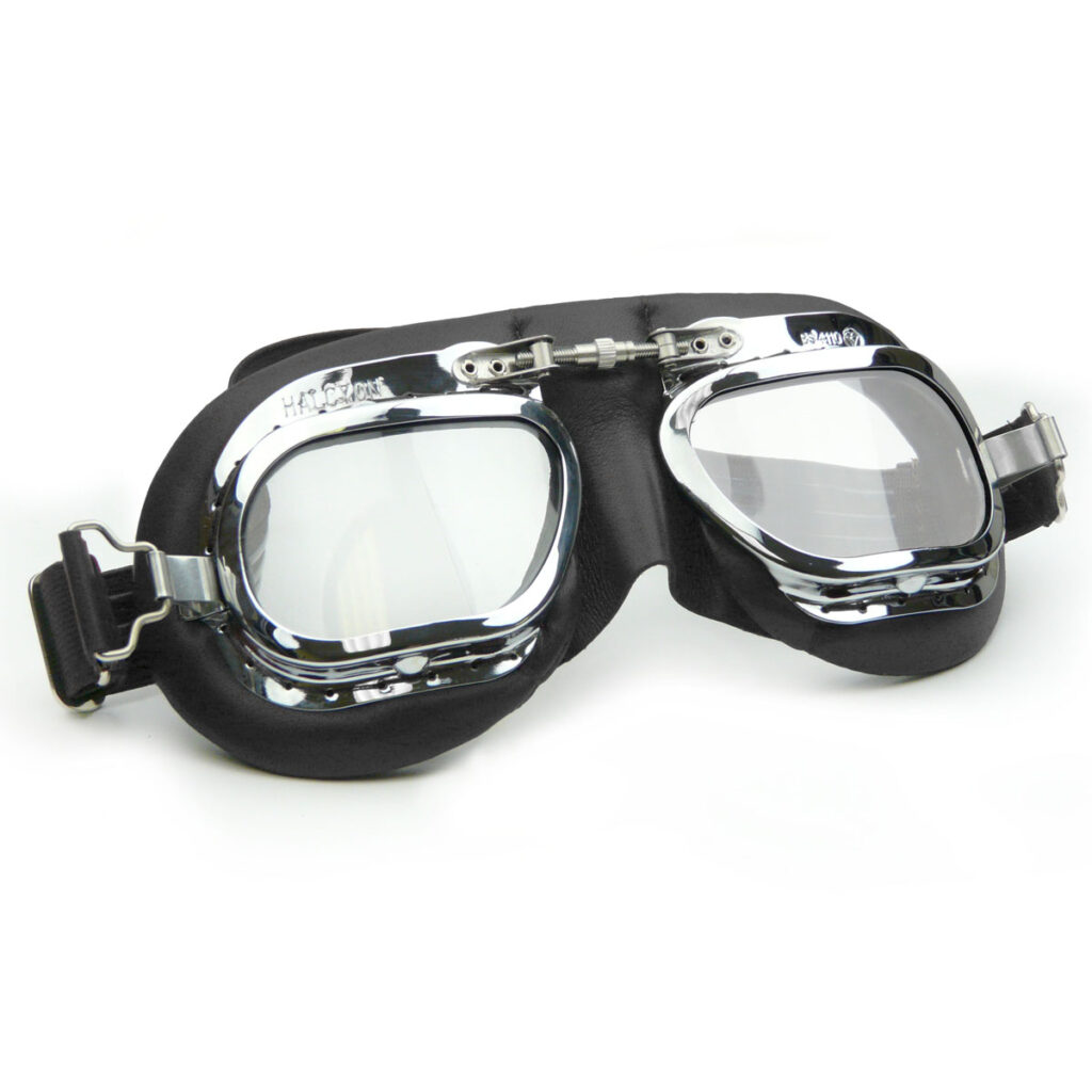 Classic Racing Goggles, Black Leather, Mk 410