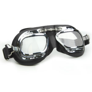 Halcyon Mark 410 Black Leather Motorcycle and Aviator Goggles