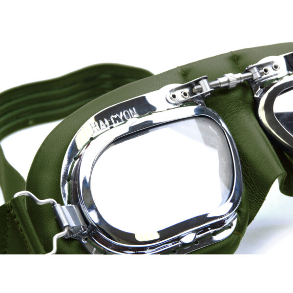 Mark 410 Curved Goggles - Green Leather