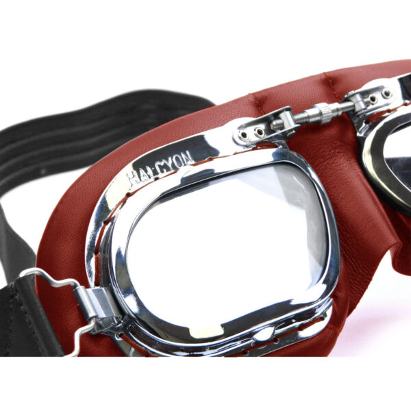 Mark 410 Curved Goggles - Red Leather