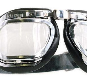 Mark 46 Aviation/ Motorcycle Black Goggles For Open Faced Helmets