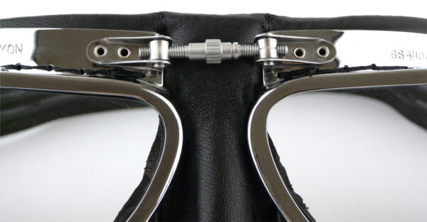 Halcyon Mark 49 Black Leather Motorcycle and Aviator Goggles