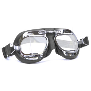 Halcyon Mark 49 Black Leather Motorcycle and Aviator Goggles