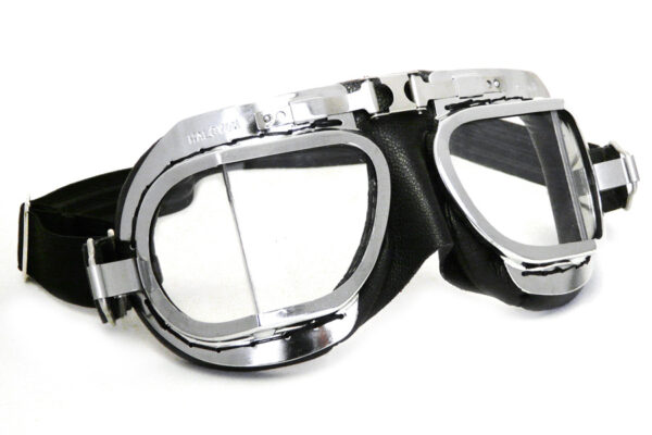 Halcyon Mark 8 Deluxe Black Motorcycle and Aviator Goggles