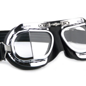 Halcyon Mark 9 Deluxe Black Motorcycle and Aviator Goggles