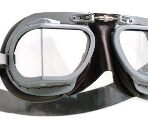 Halcyon Mark 9 Superjet Brown Motorcycle and Aviator Goggles