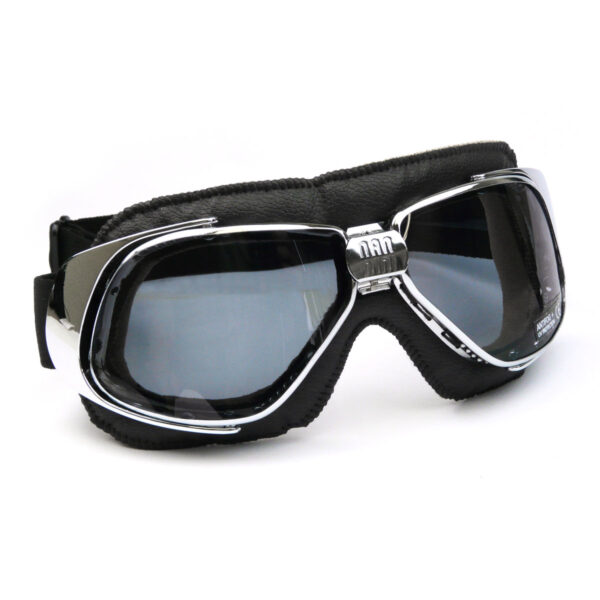 Nannini Rider Motorcycle Goggles - Black Leather