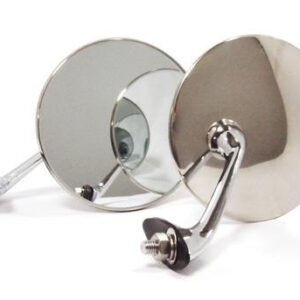 A Pair of Stainless Steel and Chrome Mirrors for Classic Cars