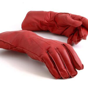 Red Leather Gauntlets