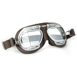 Halcyon Mark 9 Vintage Brown Leather Motorcycle and Aviator Goggles