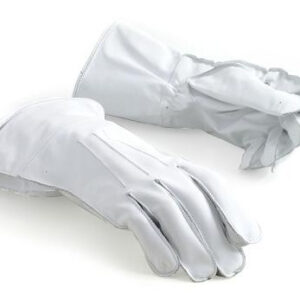 White Leather Gauntlets