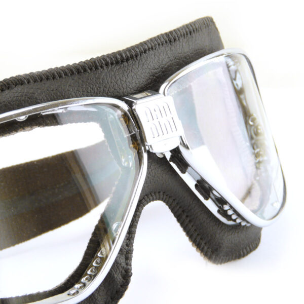 Nannini Cruiser Motorcycle Italian Goggles - Chrome Frames