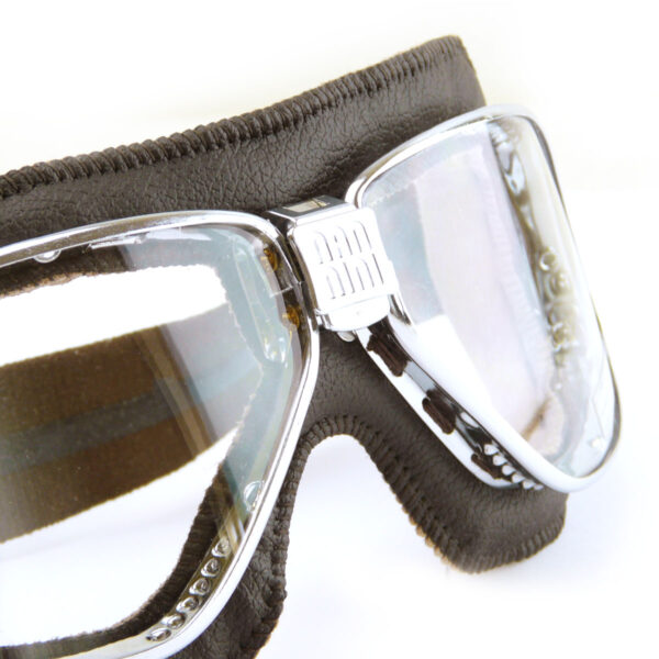 Nannini Cruiser Motorcycle Goggles - Chrome Frames