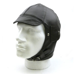 Brooklands Leather Motor Racing Helmet - Black Leather