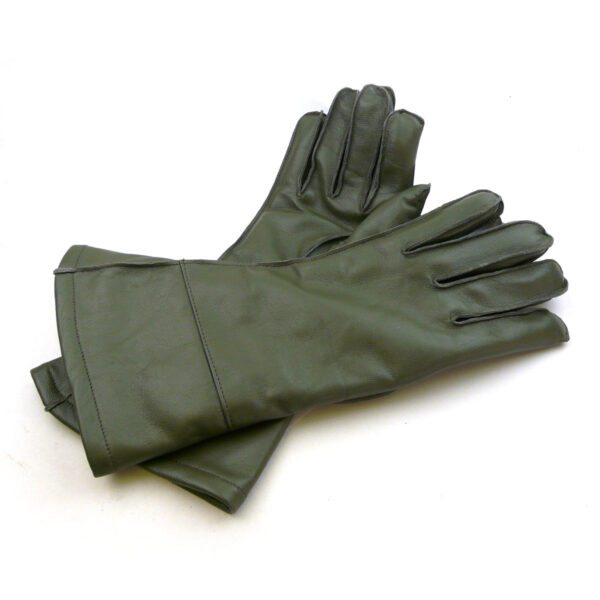 Vintage Driving Leather Gauntlets - Green