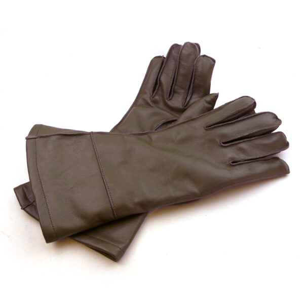 Vintage Driving Leather Gauntlets - Brown