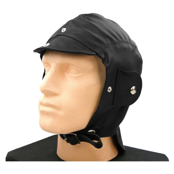 Vintage Driving Helmet - Black Leather