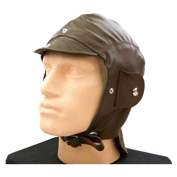 Vintage Driving Helmet - Brown Leather