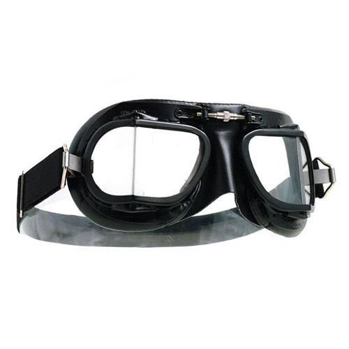thumbnail image 2 of Halcyon Mark49 WW2 Classic Goggles – Aviation Eyewear For Motorcycles, ATVs, Racing (Clear Lenses, Chrome Frame) 2 of 5